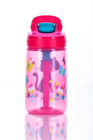 Contigo Gizmo Flip Cherry with Cat botella de agua, botella de hidratación (Niños) con paja 420ml